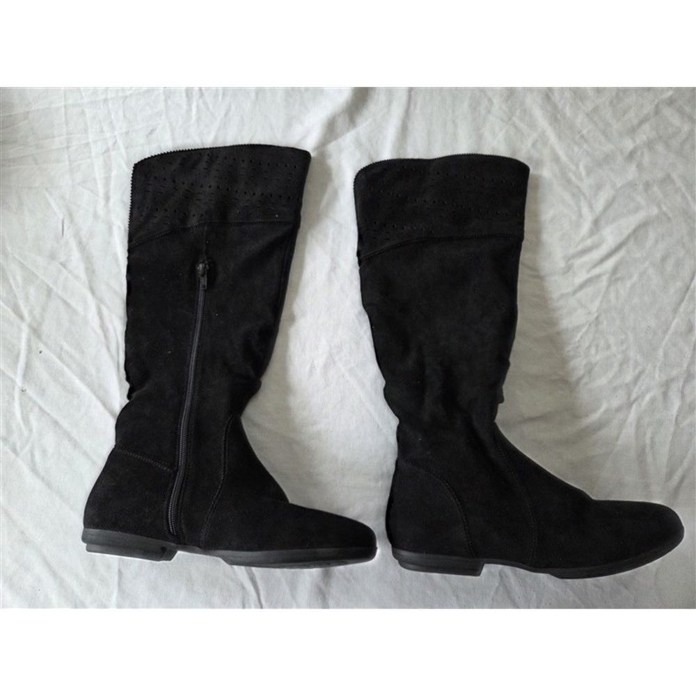 NWOT Seven Dials 6 Dillon Pierced Cuff Equestrian Boots Black Faux Suede 131853